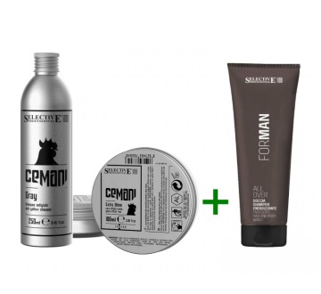 Dárkový balíček PRO MUŽE 2 šampon proti žlutému zbarvení, energizační šampon a vosk s lesklým vzhledem